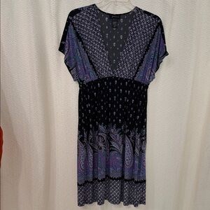 Paisley Black and Purple Women's Dress
